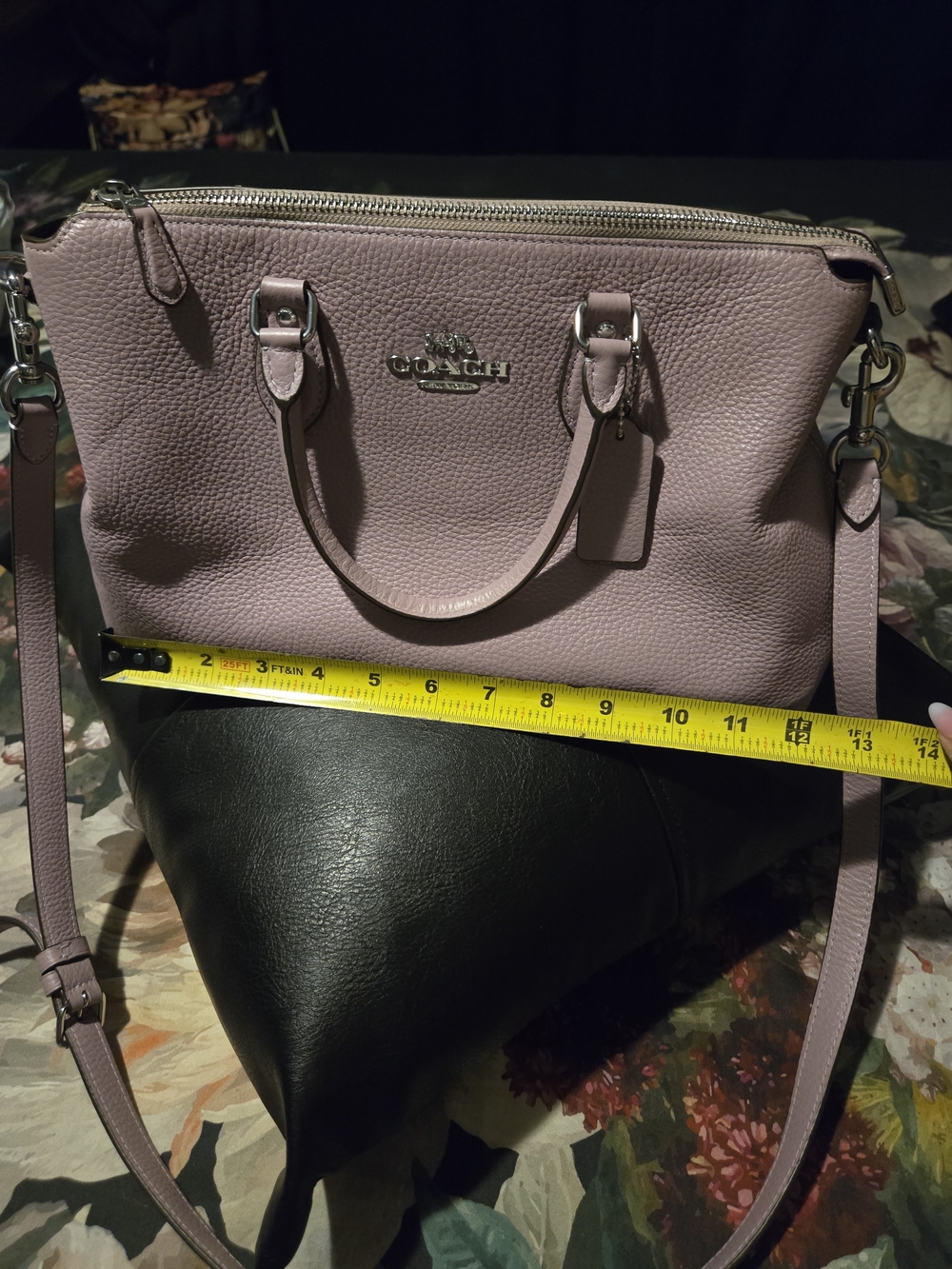 Coach Pebble Leather Satchel in Dusty Pink
